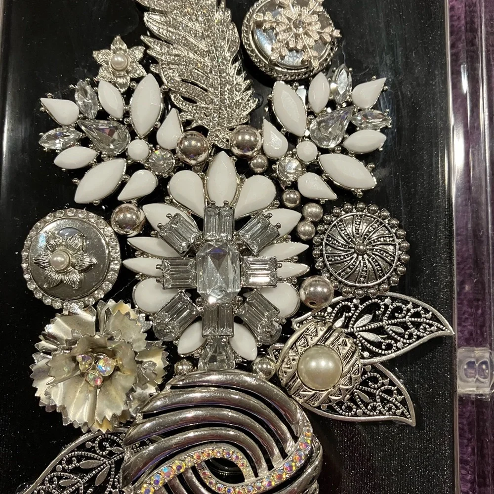 ORIGINAL JEWELRY ART COLLAGE IN GLASS FRAME. UNIQUE HANDMADE OOAK GIFT 💝 IDEA - Picture 13 of 14